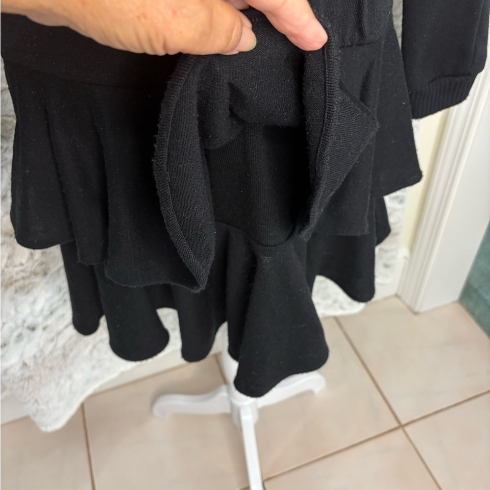 Vintage Dress Code Brand Two Piece Black Sweater Top with Ruffle Skirt. 9/10 - Picture 4 of 12